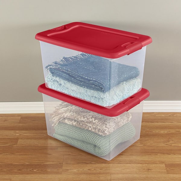 Sterilite 32 Qt Under Bed Latching Storage Container w/ Hinged Lid, Red (6  Pack), 1 Piece - Ralphs