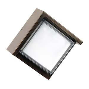 8-Watt Integrated LED Bronze Dusk to Dawn Photocell Sensor Security Square Outdoor Wall Pack Light 3000K