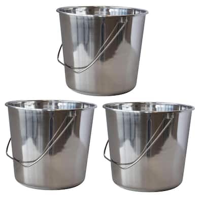 Large Stainless Steel Bucket Set (3-Pack)