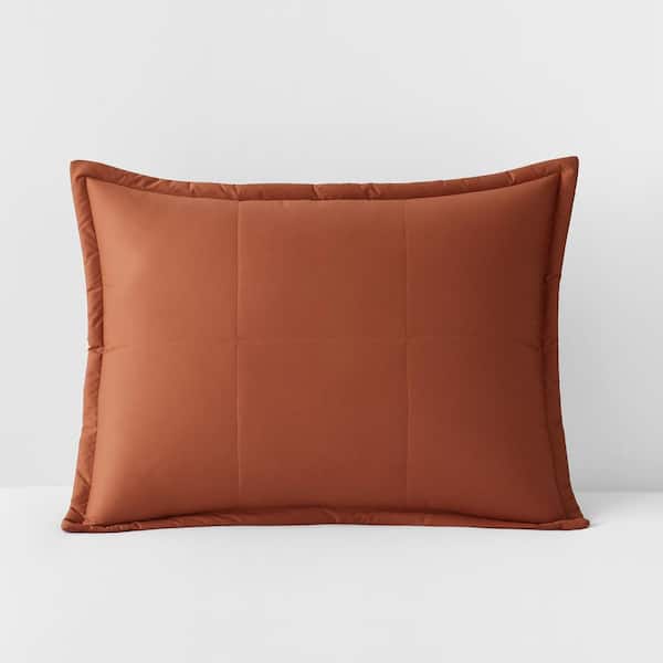 The Company Store Lacrosse Quilted Recycled Fill Copper Cotton Standard Sham