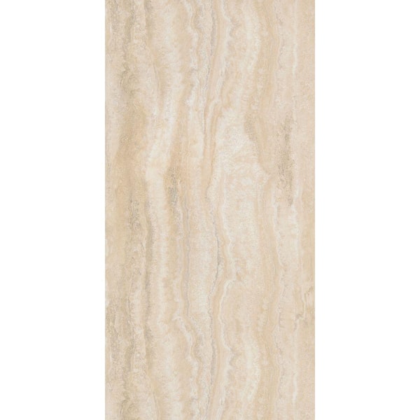 TrafficMaster Aegean Travertine Natural 12 in. x 23.82 in. Resilient Vinyl Tile Flooring with SimpleFit End Joint (19.8 sq. ft. /case)