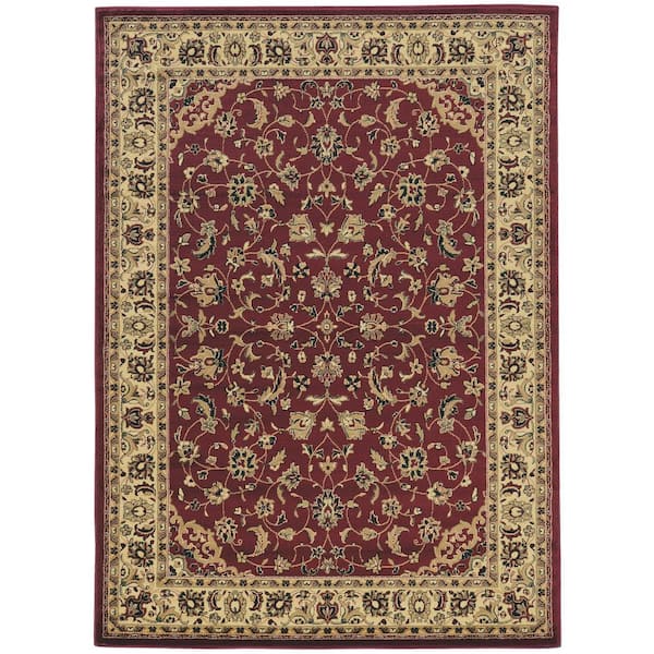 Unbranded Castello Burgundy 6 ft. x 9 ft. Traditional Oriental Floral Area Rug