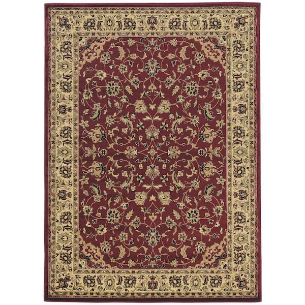 RADICI USA Castello Burgundy 5 ft. x 7 ft. Traditional Oriental Floral Area Rug