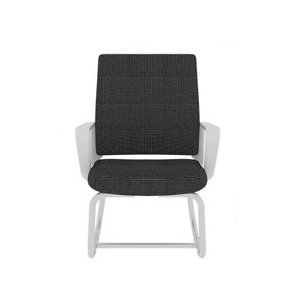 White Metal Frame Minimalist Modern Office Chair Soft Mesh Breathable Desk Chair Lounge Chair for Home Office - Thumbnail 3
