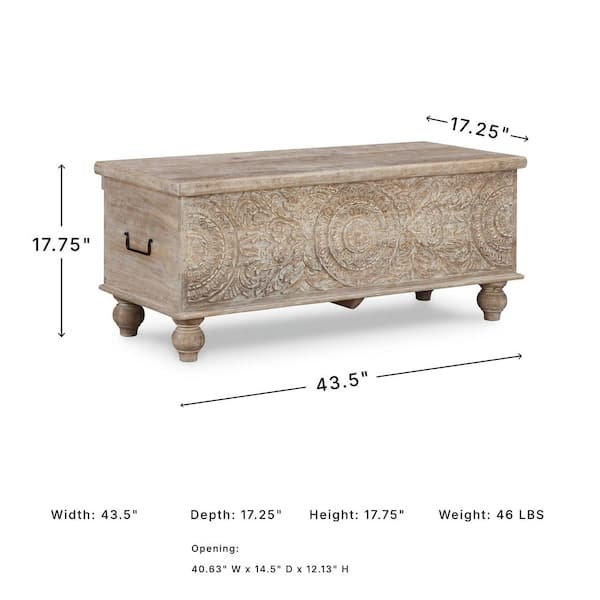 Signature DESIGN BY ASHLEY Fossil Ridge Beige Wood Dining Bench