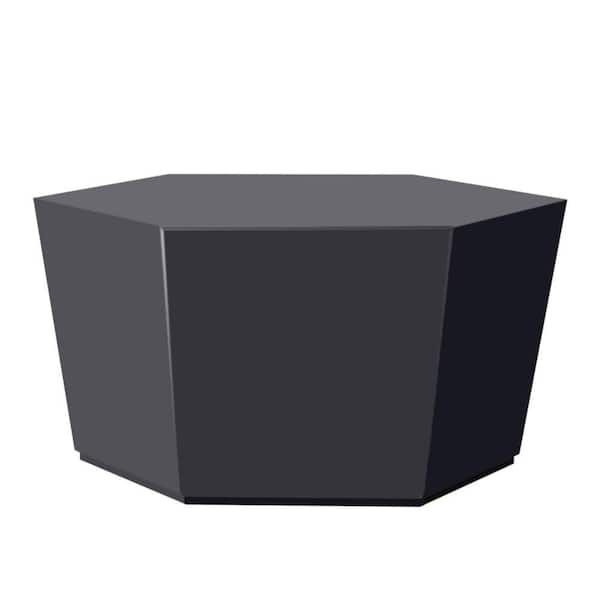 UPHA 28 in. Dark Gray Hexagon Concrete Outdoor Coffee Table, Patio
