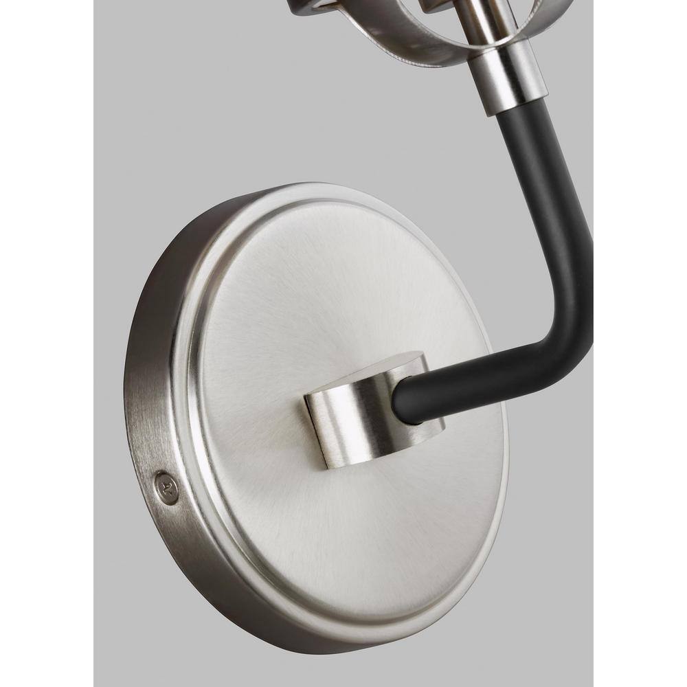 Cafe Elegance 11.75" Brushed Nickel 1-Light Wall Sconce