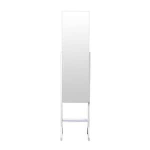 Rectangular White MDF Full Mirror Simple Jewelry Storage Mirror Cabinet
