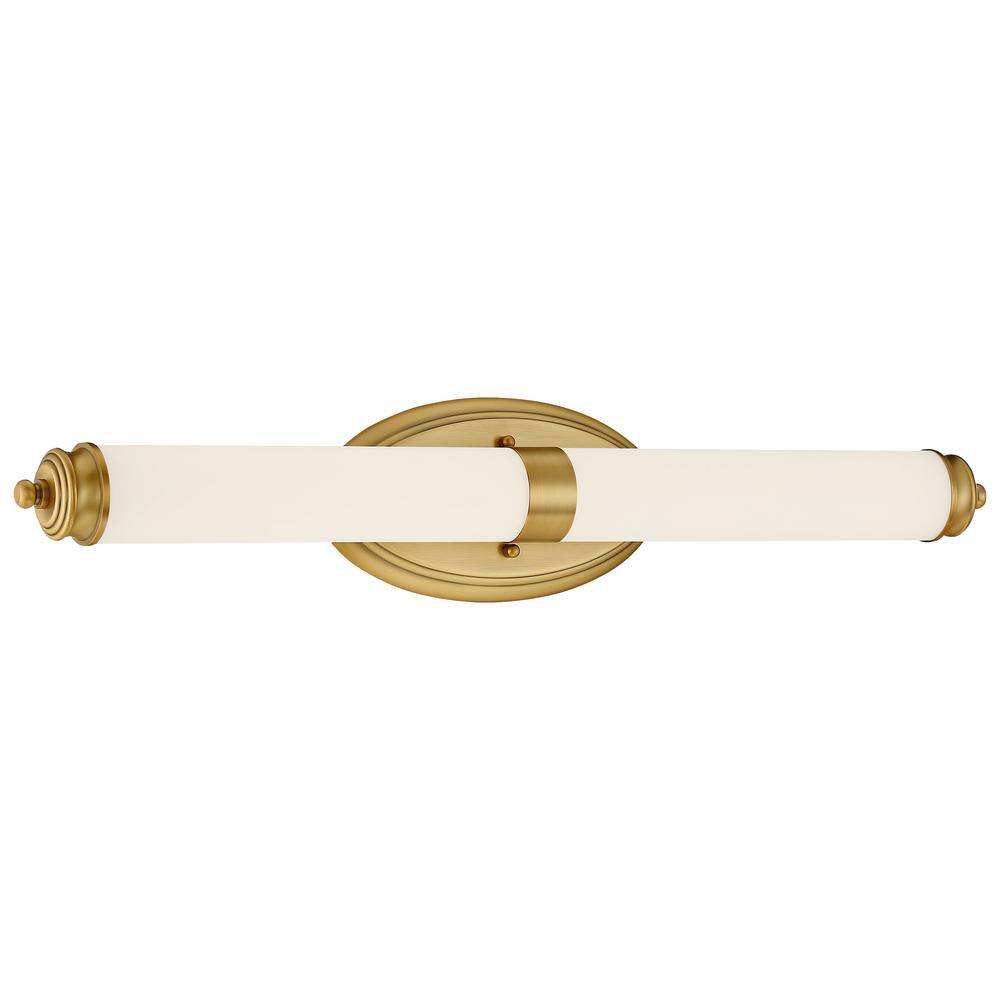 Madison 4.5 in. Brushed Gold LED Vanity Light Bar with Opal Glass Shade