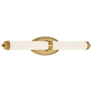 Madison 4.5 in. Brushed Gold LED Vanity Light Bar with Opal Glass Shade