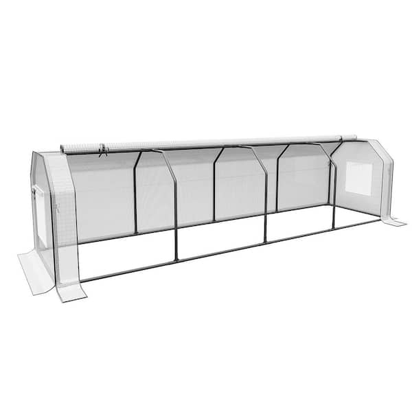 108 in. W x 36 in. D x 36 in.H Mini Greenhouse with Double Roll-Up Zippered Doors, PE Cover