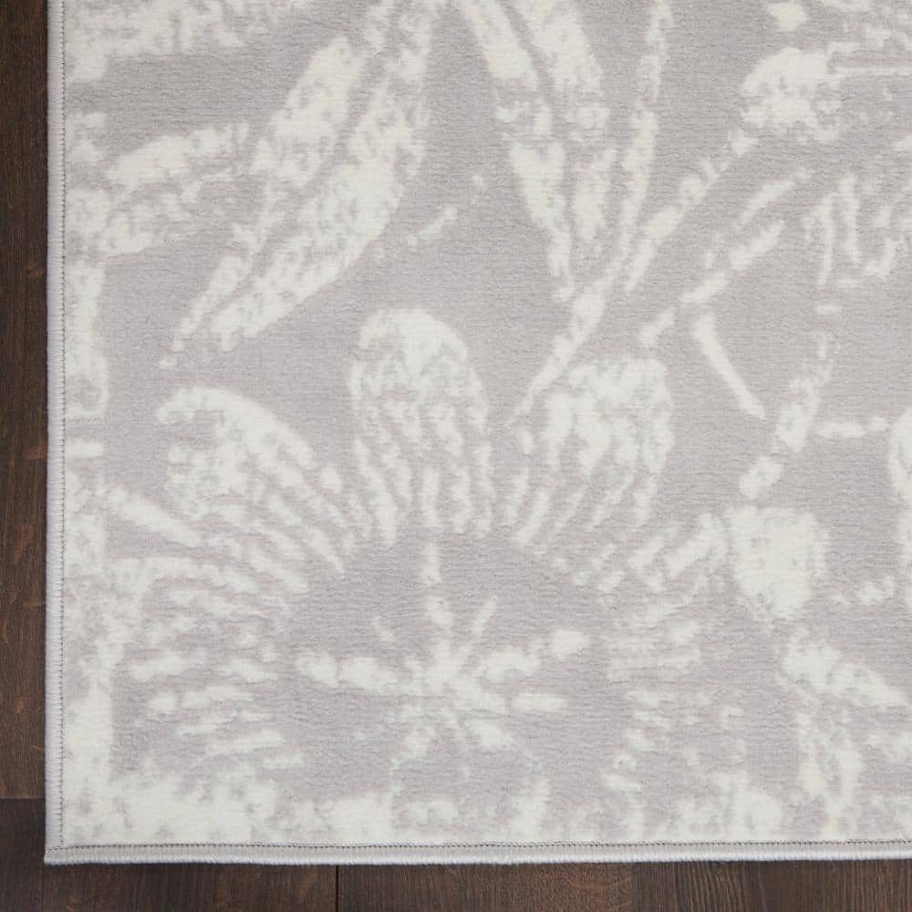 Enchanted Floral Grey 6' x 9' Synthetic Flat Woven Area Rug