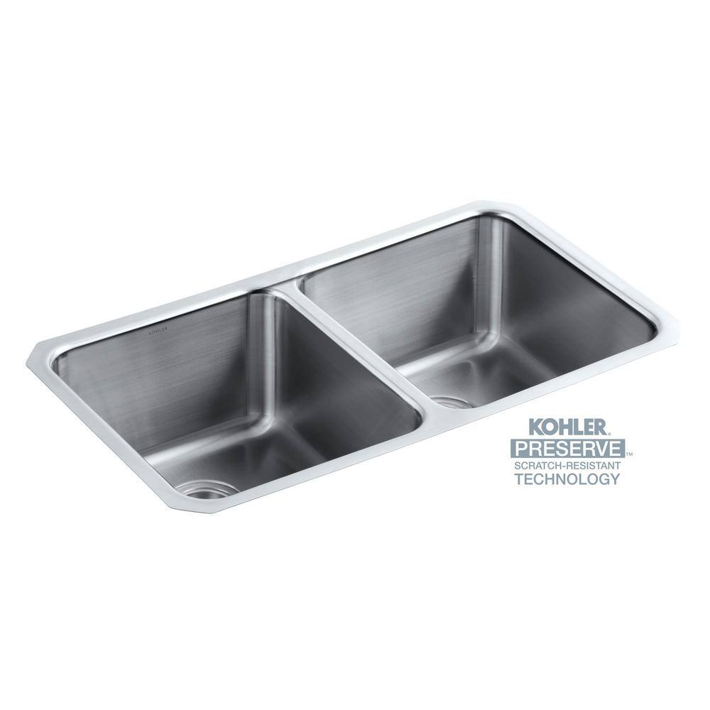 31.5" Stainless Steel Double Bowl Undermount Kitchen Sink