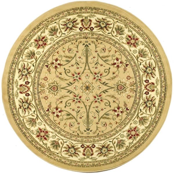 SAFAVIEH Lyndhurst Beige/Ivory 5 ft. x 5 ft. Round Border Area Rug