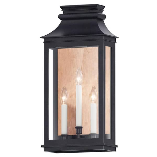 Savannah VX 3-Light Black Outdoor Hardwired Wall Sconce