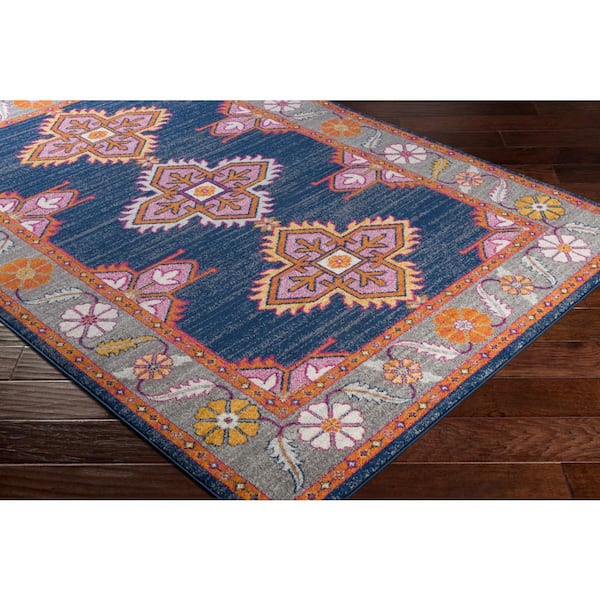 Agnetha Dark Blue 3 ft. x 7 ft. Runner Rug