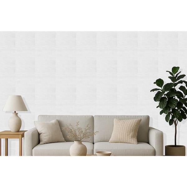 Christmas Silver Linen Weave Print Non Woven Non-Pasted Textured Wallpaper 57 sq. ft.