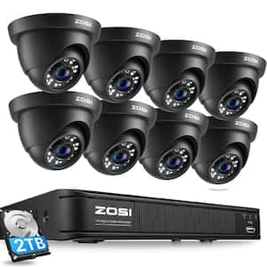 8-Channel 5Mp-Lite 2TB DVR Security Camera System with 8 1080p Outdoor Wired Cameras, Surveillance System