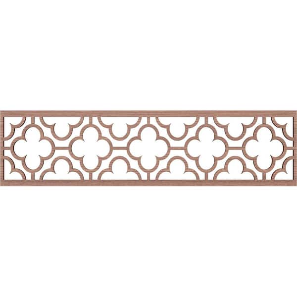 Ekena Millwork Chicago Fretwork 0.375 in. D x 47 in. W x 12 in. L Walnut Wood Panel Moulding