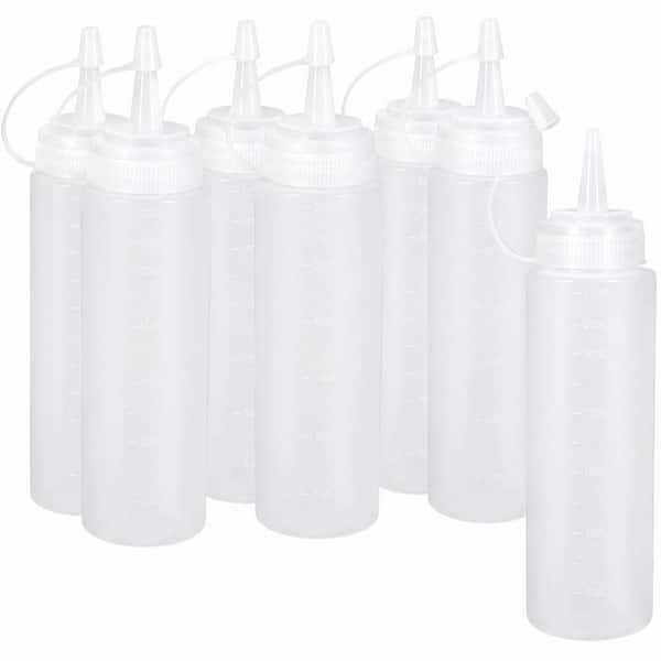 8 oz. Translucent Plastic Squeeze Bottles with Leak-Proof Cap, 6-Pack for Sauces and Dressings