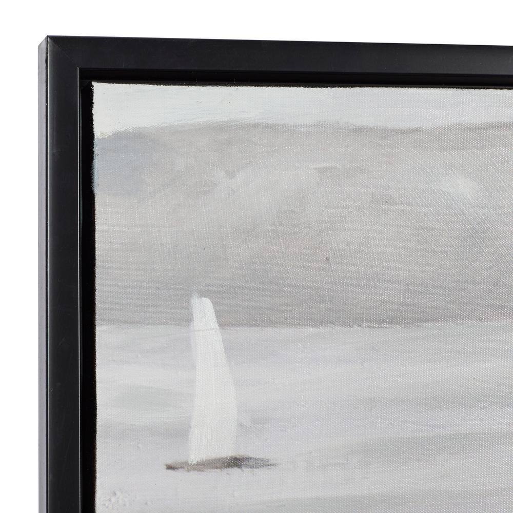 Oversized Brown Sail Boat Canvas Wall Art with Black Frame