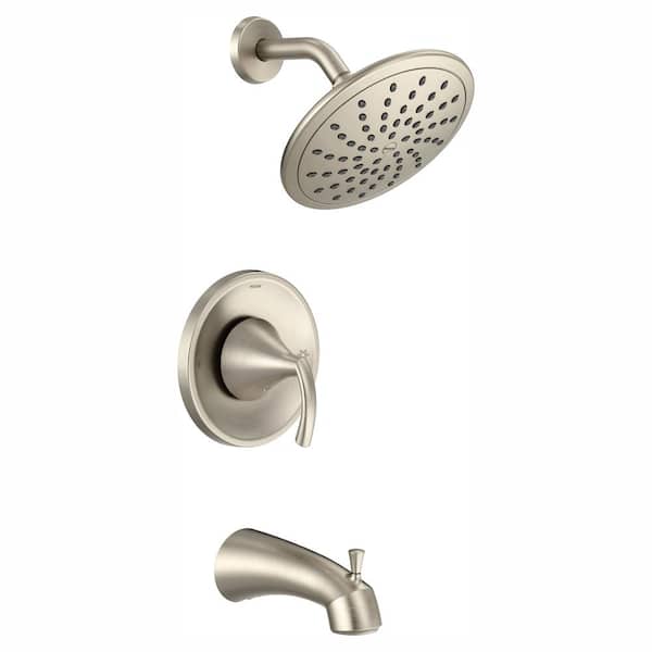 Glyde Posi-Temp Rain Shower Single-Handle Tub and Shower Faucet Trim Kit in Brushed Nickel (Valve Not Included)