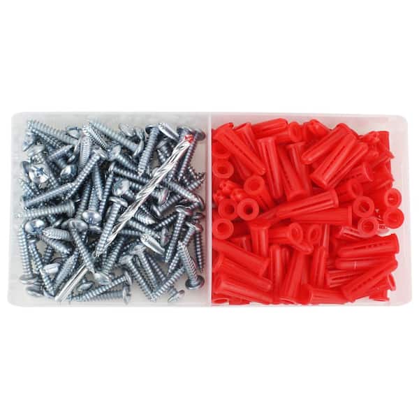 Box of 100 # 10-12 Conical Plastic Screw Anchors 