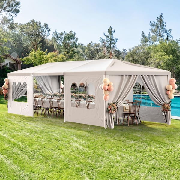 N/A 10 ft. x 30 ft. Outdoor White Party Tent with 7