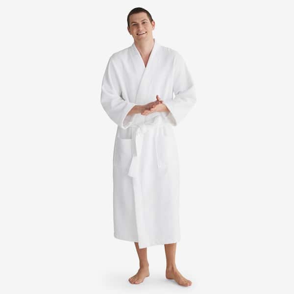 The Company Store Men's XX-Large White Waffle Robe 67042-XXL-WHITE - The  Home Depot