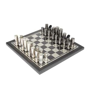 Silver Aluminum Chess Game Set