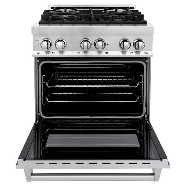 30 in. 4 Burner Dual Fuel Range with Sealed Burners, Electric Convection Oven, and Deep Oven