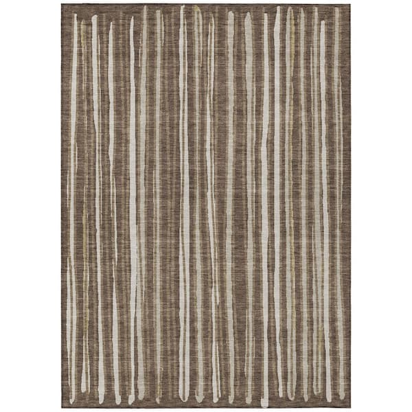 Chantille Machine Washable Indoor/Outdoor Abstract ACN3045 Coffee 9 ft. x 12 ft. Area Rug