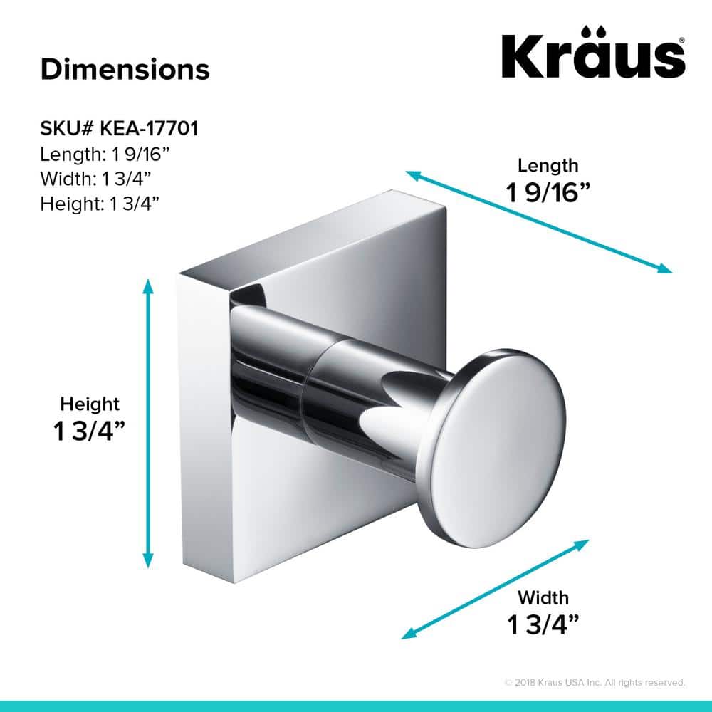 Ventus Chrome Wall Mounted Single Towel Hook