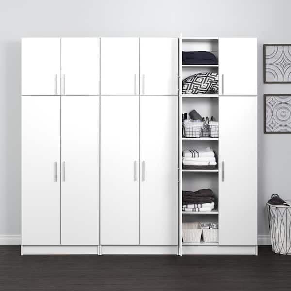 6 Piece Composite Garage Storage System In White 96 W X 89 H 16 D Wrsx 1013 6m The Home Depot 6 Piece Composite Garage Storage System, Garage Storage Wall Cabinets Home Depot