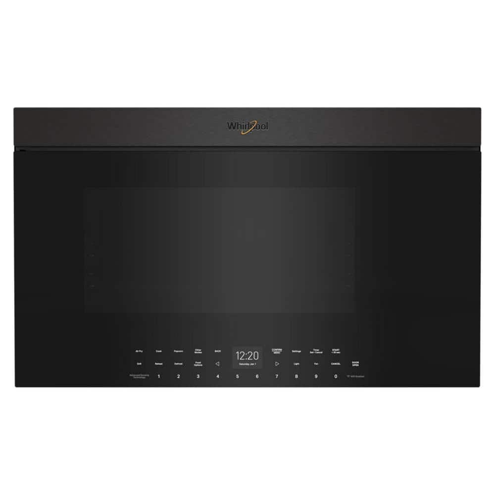 30 in. 1.1 cu. ft. Air Fry Over-the-Range Flush Built-In Microwave in Black Stainless Finish