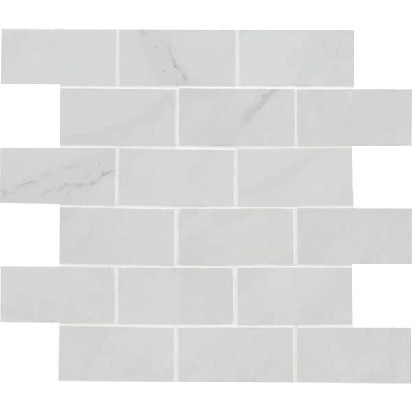 Aria Ice 12 in. x 12 in. x 10 mm Polished Porcelain Mosaic Tile (8 sq. ft. /Case)
