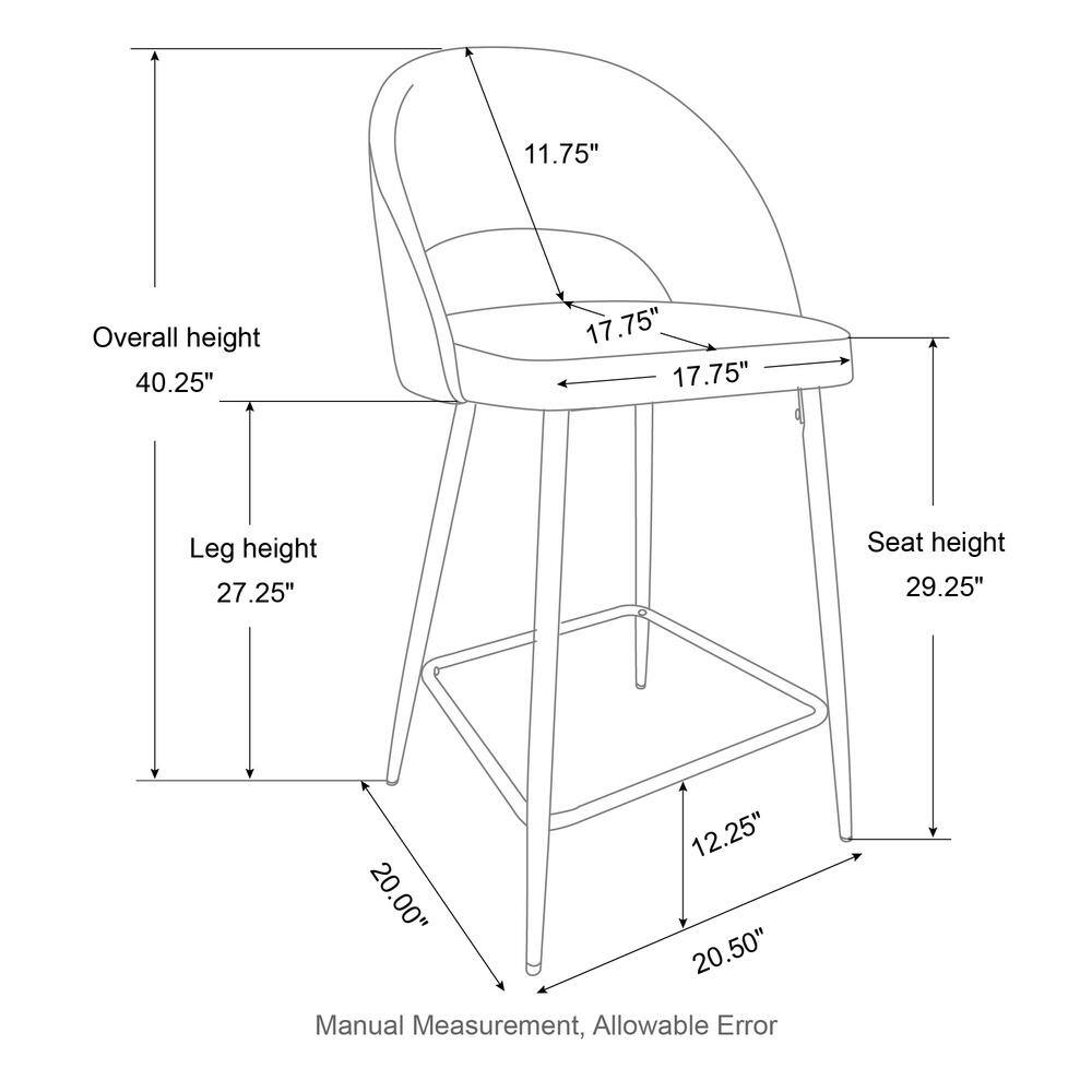 Contemporary Dark Gray Leatherette Barstool with Matte Metal Legs, Set of 2