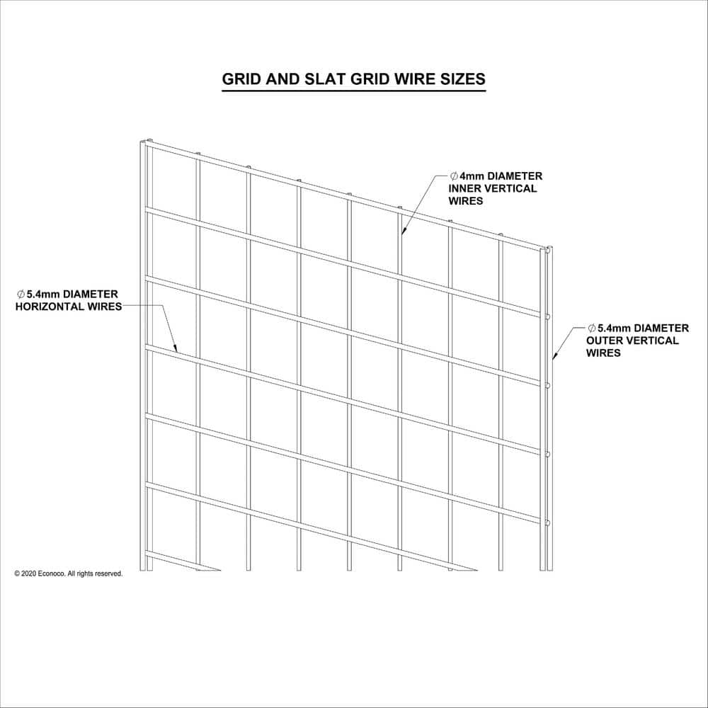 White Semi-Gloss Metal Slatgrid Panel 2' x 5'