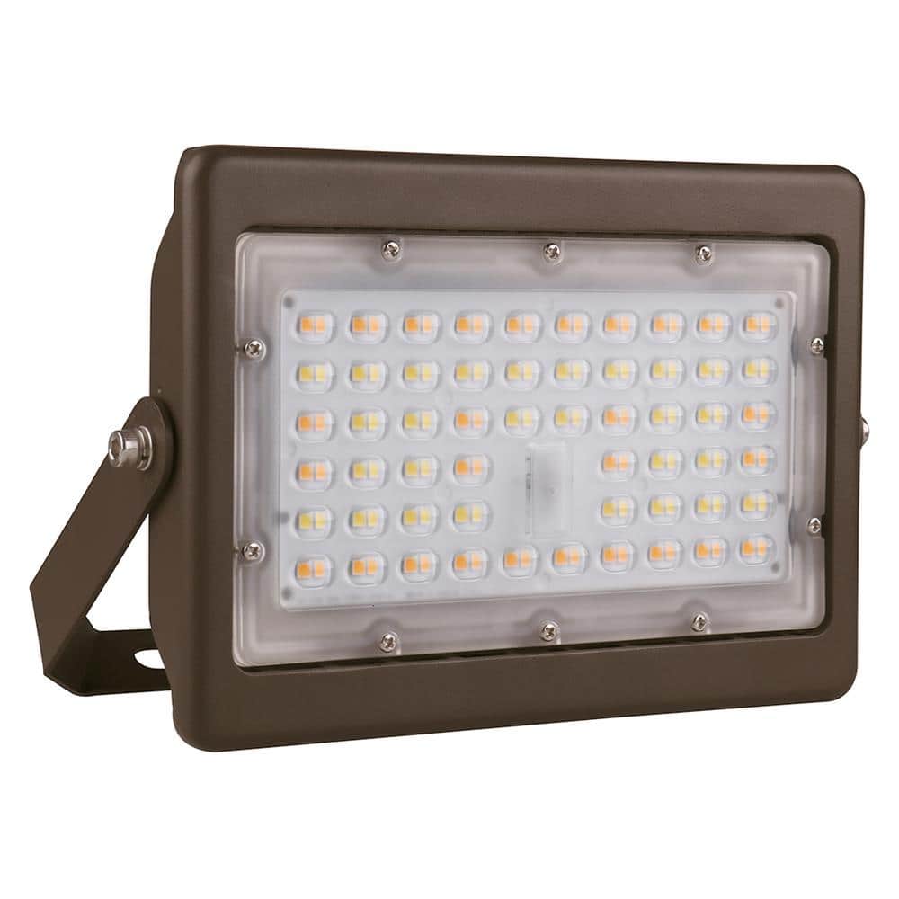 Atlas 50-Watt Bronze Outdoor Integrated LED Flood Light 6800 Lumens Adjusta