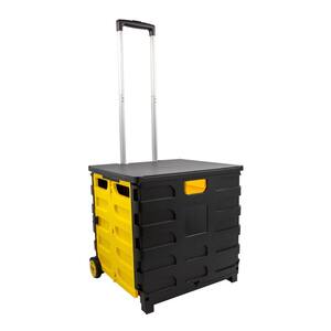 Foldable 60 Qt. Rolling Crate in Yellow/Black