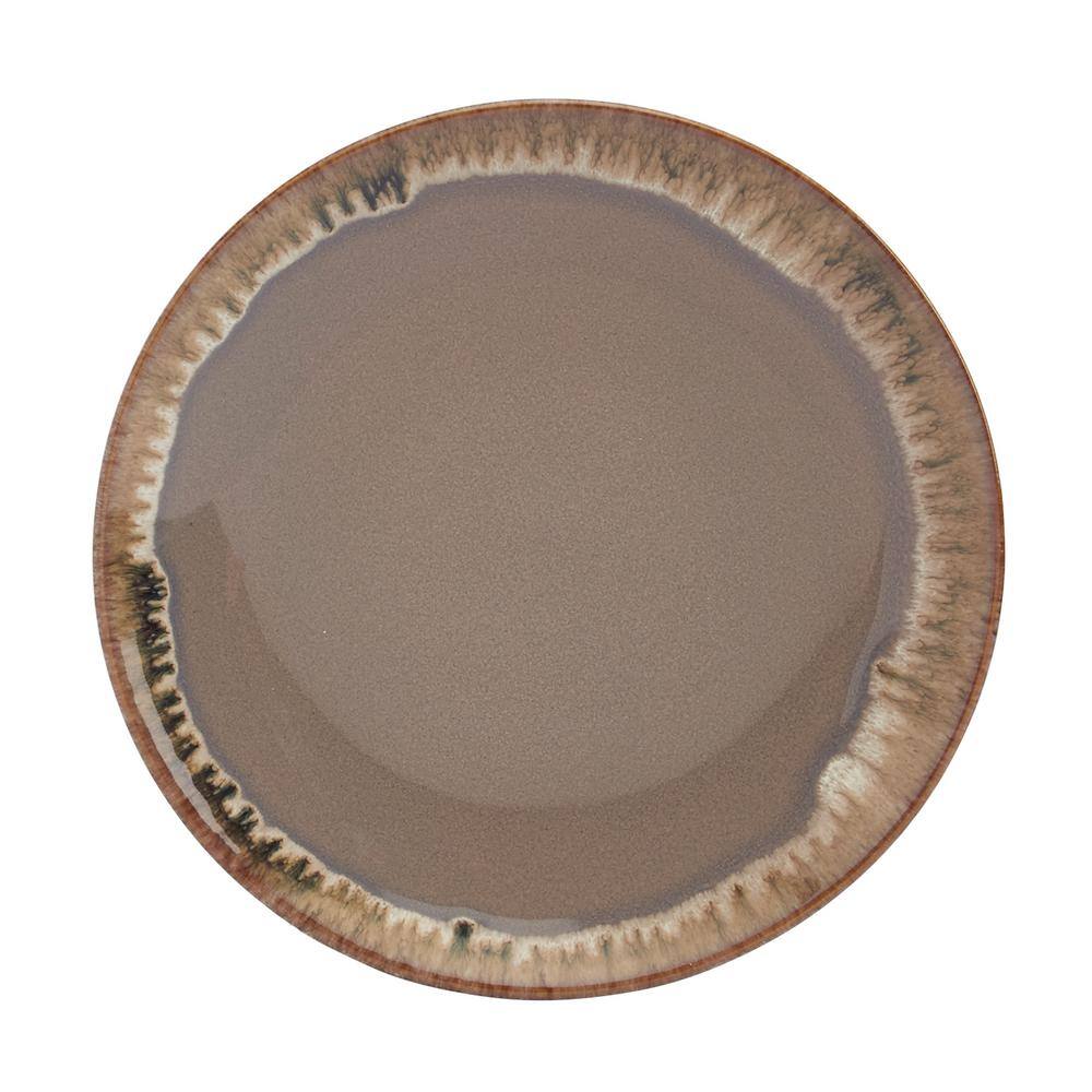 12-Piece Multicolor Ceramic Dinnerware Set with Reactive Glaze
