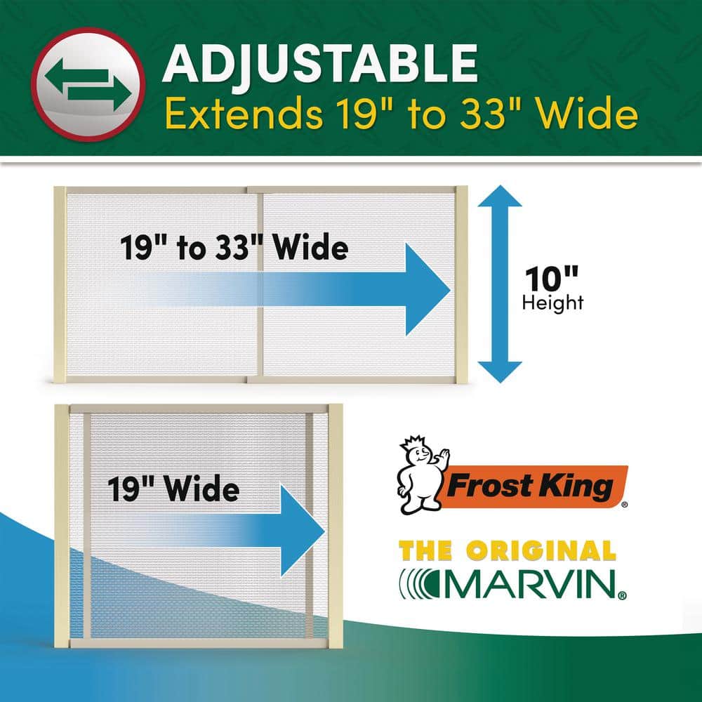 W B Marvin 19 - 33 in. W x 10 in. H Clear Wood Frame Adjustable