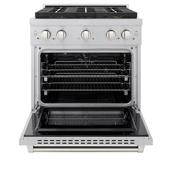 30 in. 4.2 cu. ft. Paramount Dual Fuel Range with 4 Burner DuoPro Cooktop and Electric Oven in Satin Stainless