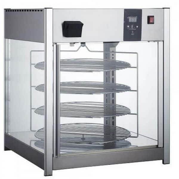 Adcraft Silver Rotating Pizza Display Case
