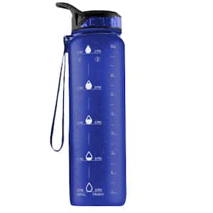 32 oz. Tritan Plastic Water Bottle with Time Marker - Blue