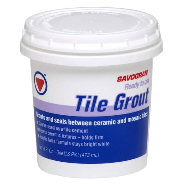 SAVOGRAN 12861 1-pt. White Tile Grout Ready To Use