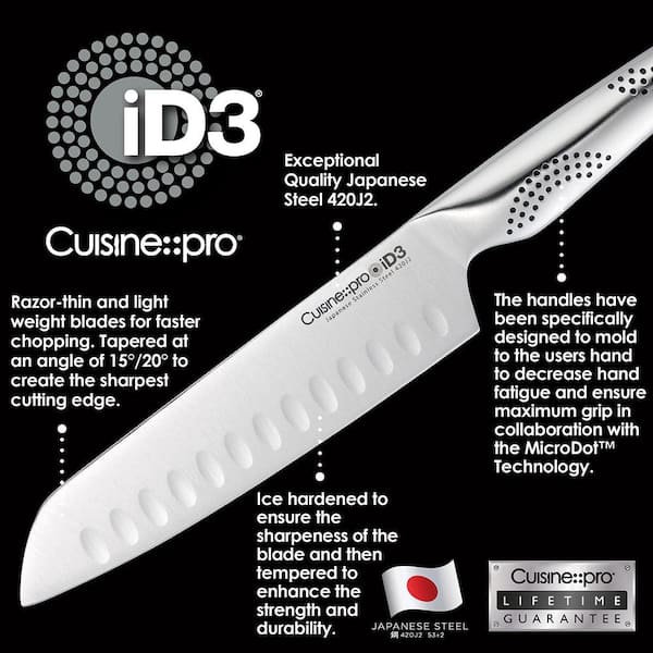 Cuisine::pro iD3 BLACK SAMURAI 5 in. Stainless Steel Full Tang Chef's Knife  1034433 - The Home Depot