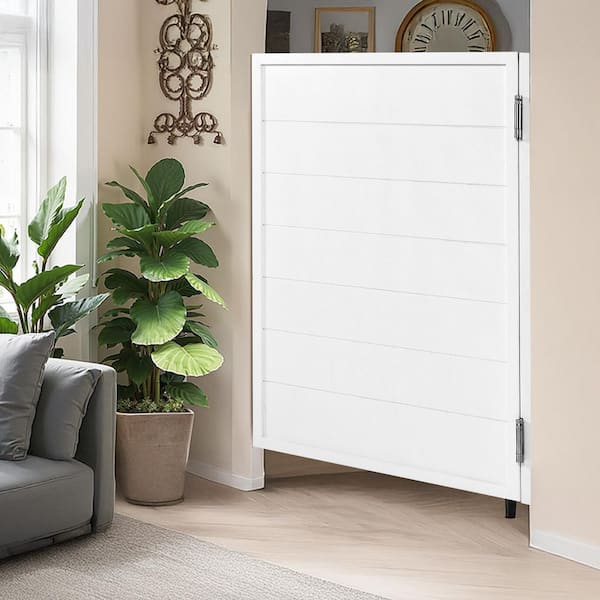 Saloon Doors, 1.1 in. x 41.7 in. Swinging Cafe Interior Doors, White Square Design Premium Pine Wood, Sliding Doors