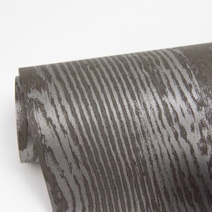 Stine, Jaxson Metallic Faux Wood Paper Non-Pasted Wallpaper Roll (Covers 57.8 sq. ft.)