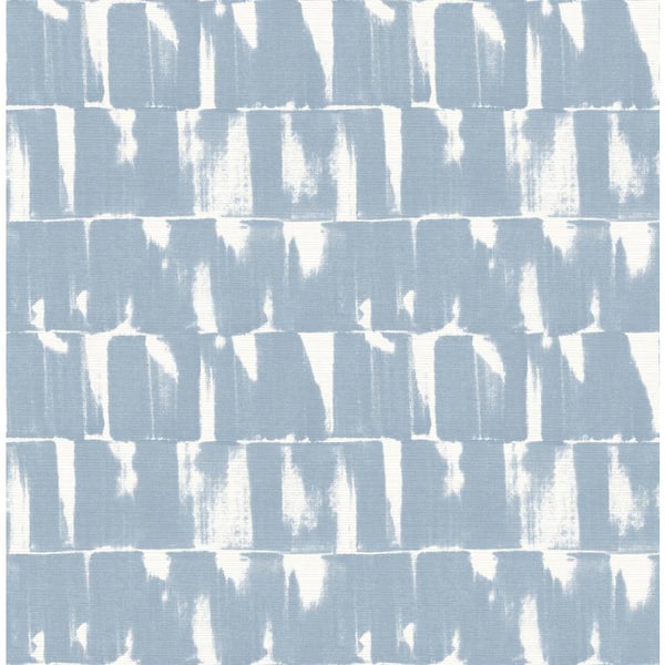 A-Street Prints Bancroft Artistic Stripe Blue Nonpasted Non Woven Wallpaper Sample